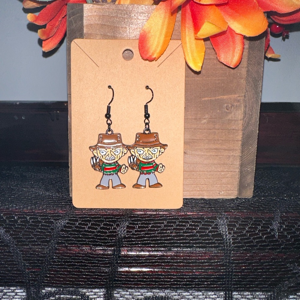 Freddy Krueger Pierced Earrings! Brand New! Horror Movie Fans!